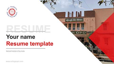 National Institute of Ayurveda Resume PPT Template