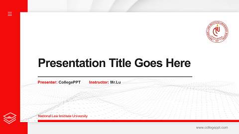 National Law Institute University Thesis Proposal/Graduation Defense PPT Template
