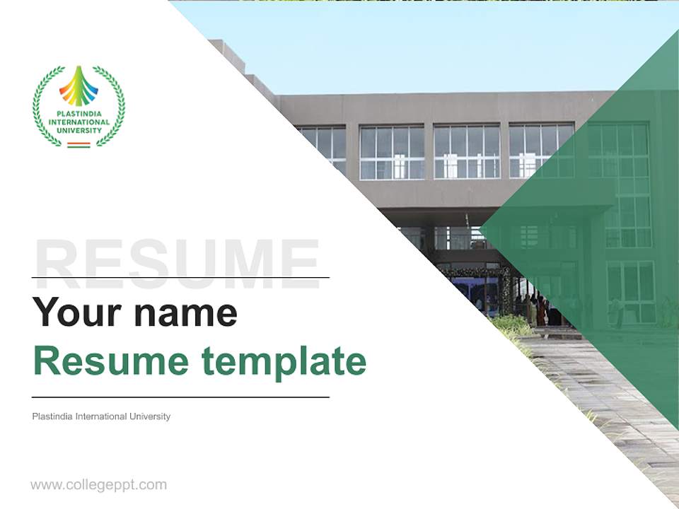 Plastindia International University Resume PPT Template4:3 ratio PPT effect preview image5