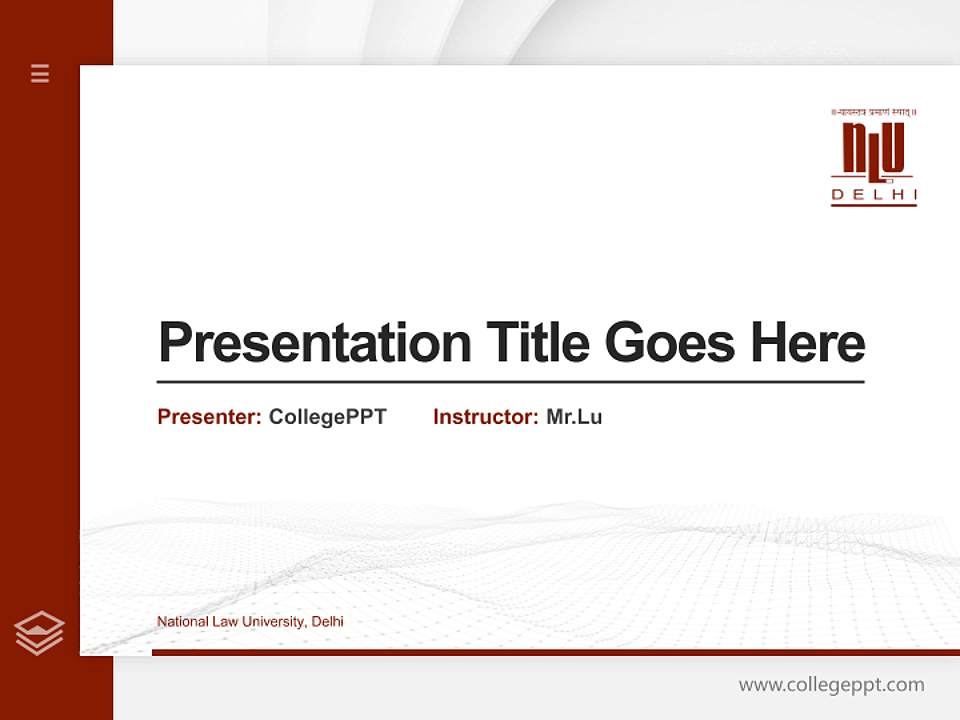 National Law University, Delhi Thesis Proposal/Graduation Defense PPT Template4:3 ratio PPT effect preview image5
