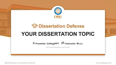 O.P. Jindal University Graduation Thesis Defense PPT Template