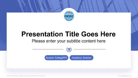 Pacific Academy of Higher Education & Research University National Scholarship Defense PPT Template
