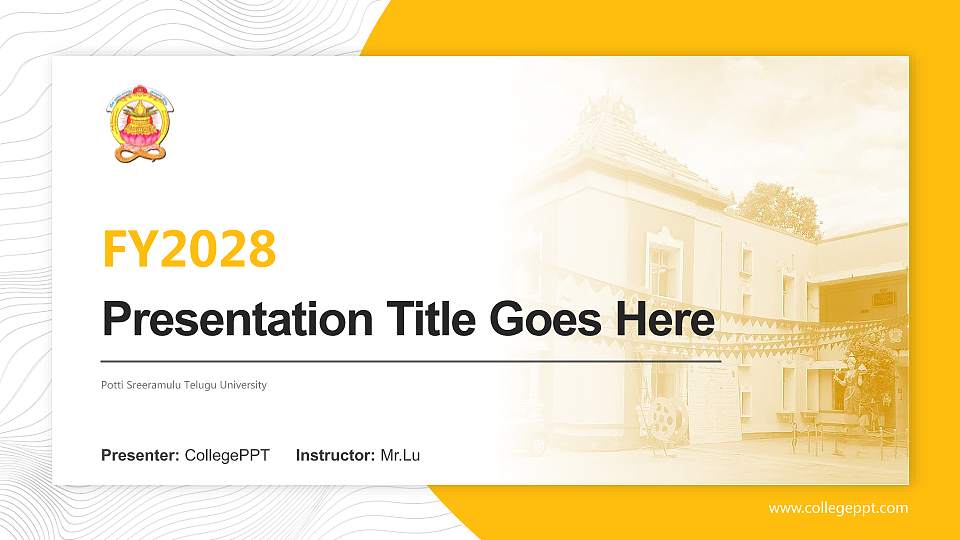 Potti Sreeramulu Telugu University Academic Presentation/Research Findings Report PPT Template16:9 ratio PPT effect preview image
