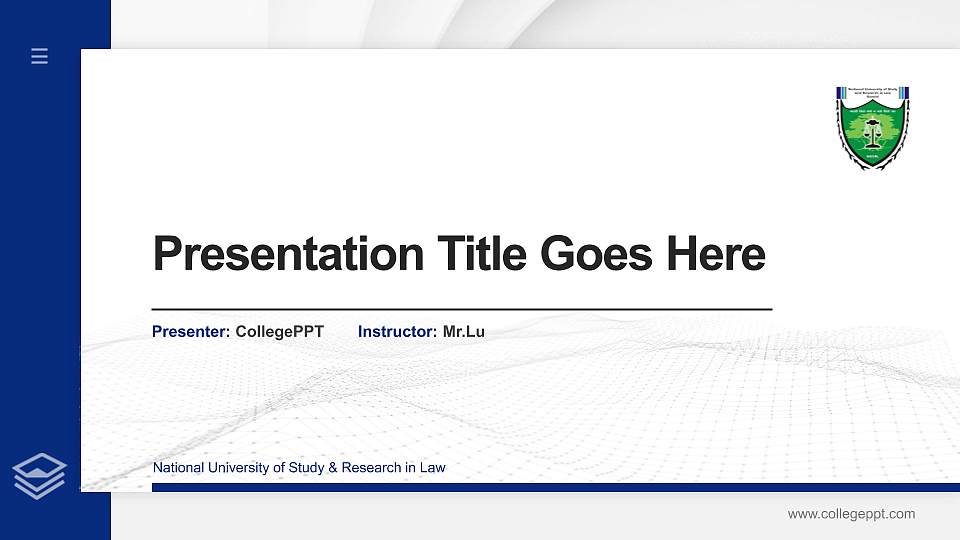 National University of Study & Research in Law Thesis Proposal/Graduation Defense PPT Template16:9 ratio PPT effect preview image