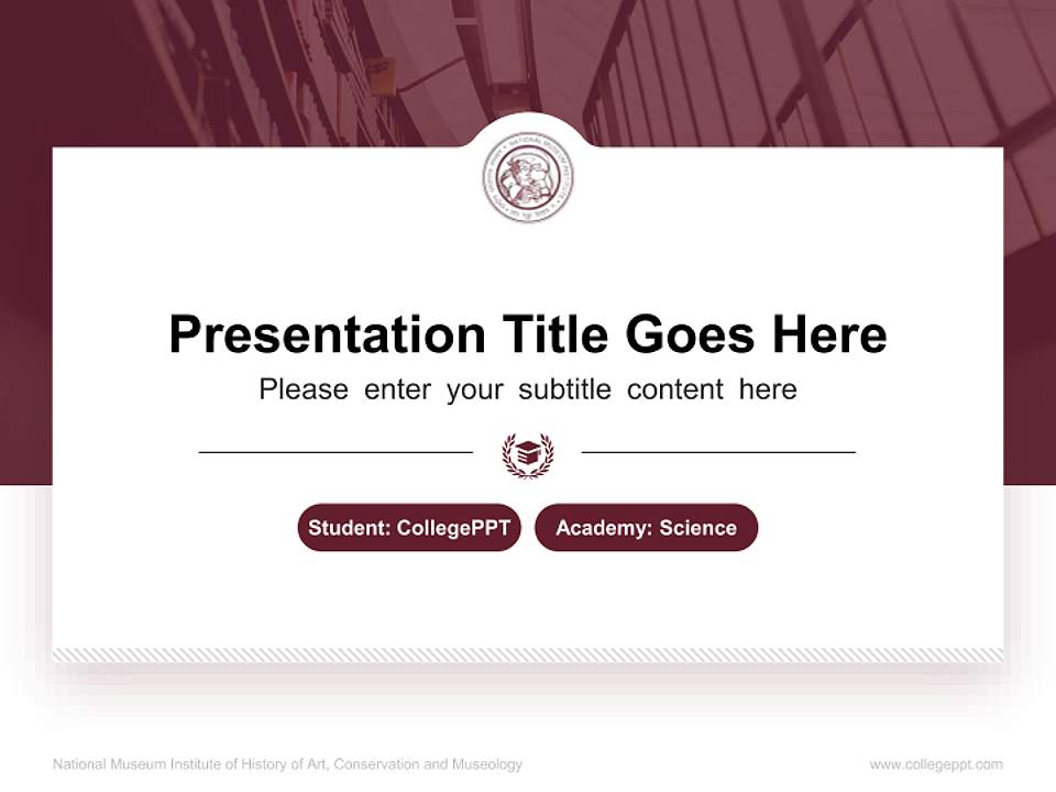 National Museum Institute of History of Art, Conservation and Museology National Scholarship Defense PPT Template4:3 ratio PPT effect preview image4