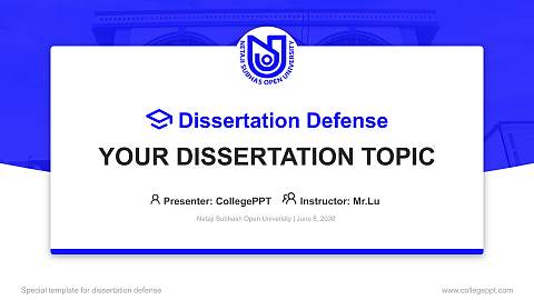 Netaji Subhash Open University Graduation Thesis Defense PPT Template