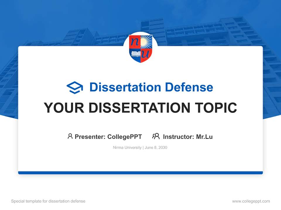 Nirma University Graduation Thesis Defense PPT Template4:3 ratio PPT effect preview image7
