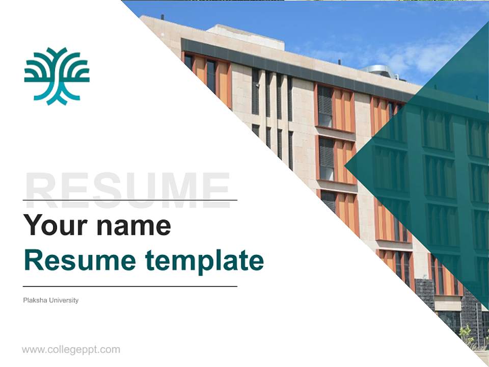 Plaksha University Resume PPT Template4:3 ratio PPT effect preview image5