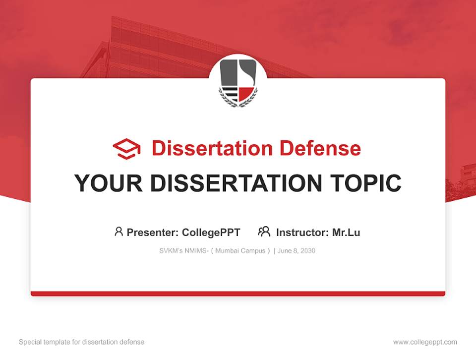 SVKM’s NMIMS-（Mumbai Campus） Graduation Thesis Defense PPT Template4:3 ratio PPT effect preview image7