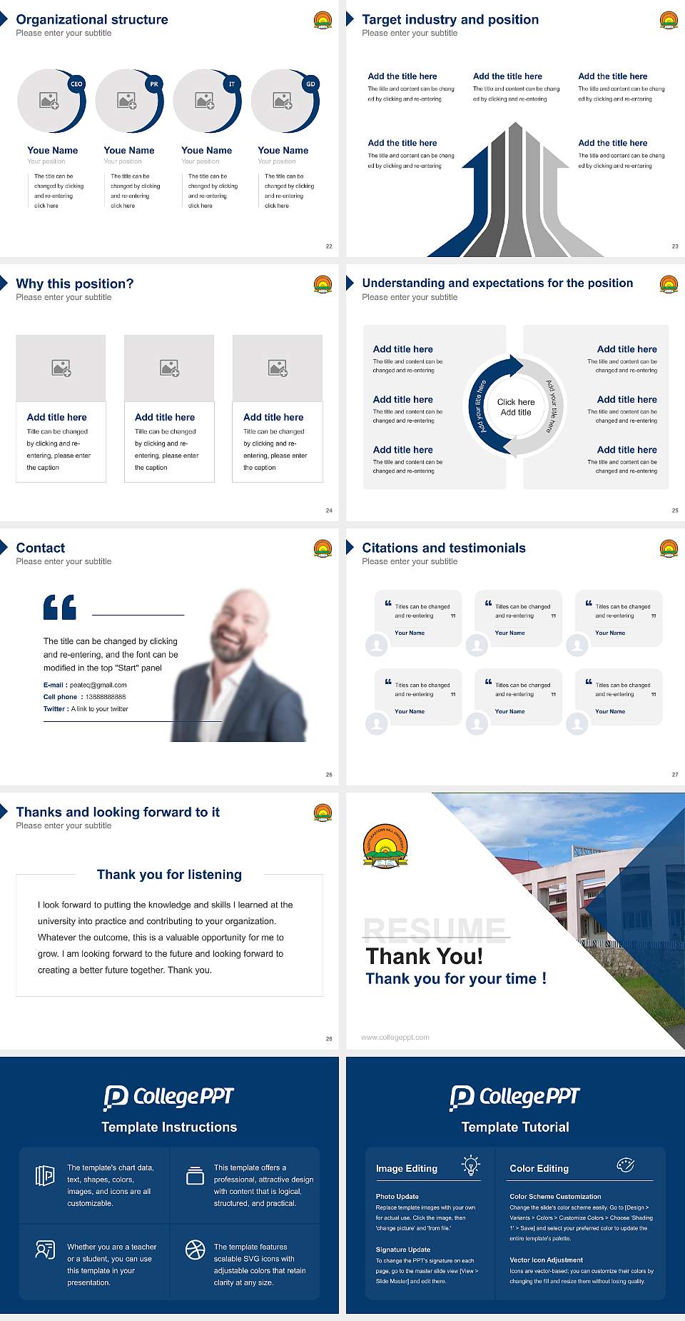 North Eastern Hill University Resume PPT Template4:3 ratio PPT effect preview image4