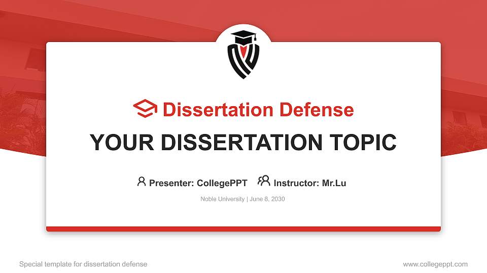 Noble University Graduation Thesis Defense PPT Template16:9 ratio PPT effect preview image