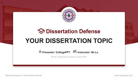 Mohan Lal Sukhadia University Graduation Thesis Defense PPT Template