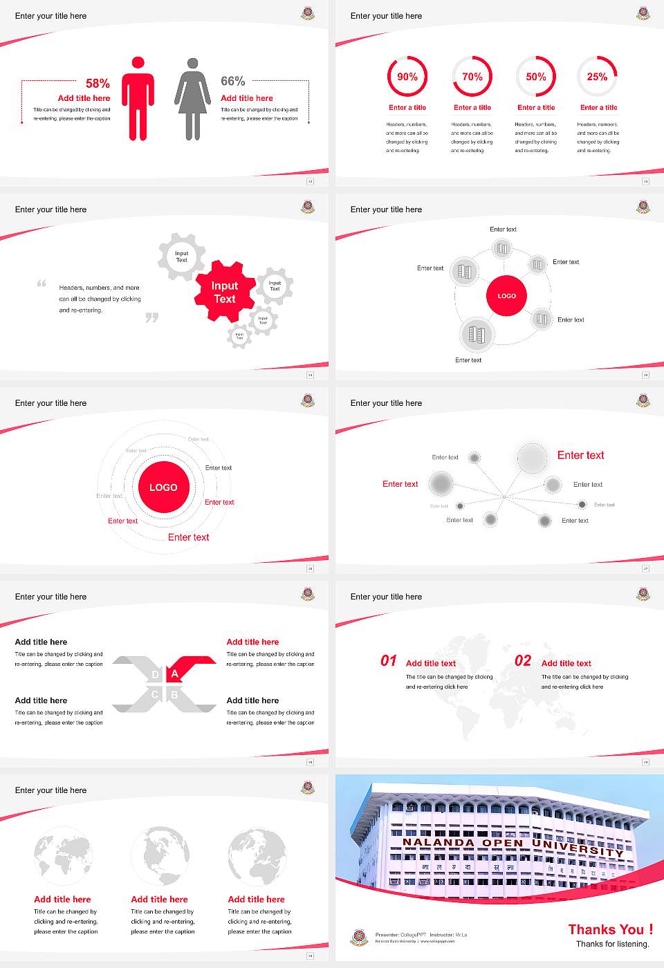 Nalanda Open University Course/Courseware Creation PPT Template16:9 ratio PPT effect preview image4