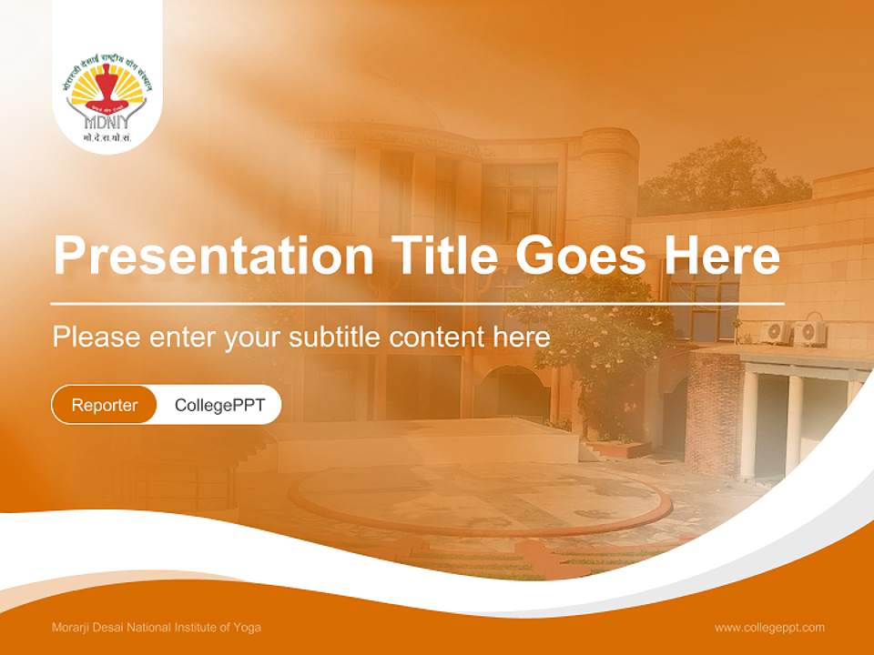 Morarji Desai National Institute of Yoga Lecture Sharing and Networking Event PPT Template4:3 ratio PPT effect preview image4