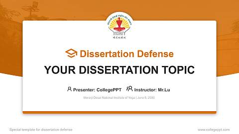 Morarji Desai National Institute of Yoga Graduation Thesis Defense PPT Template