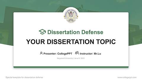 Nagaland University Graduation Thesis Defense PPT Template