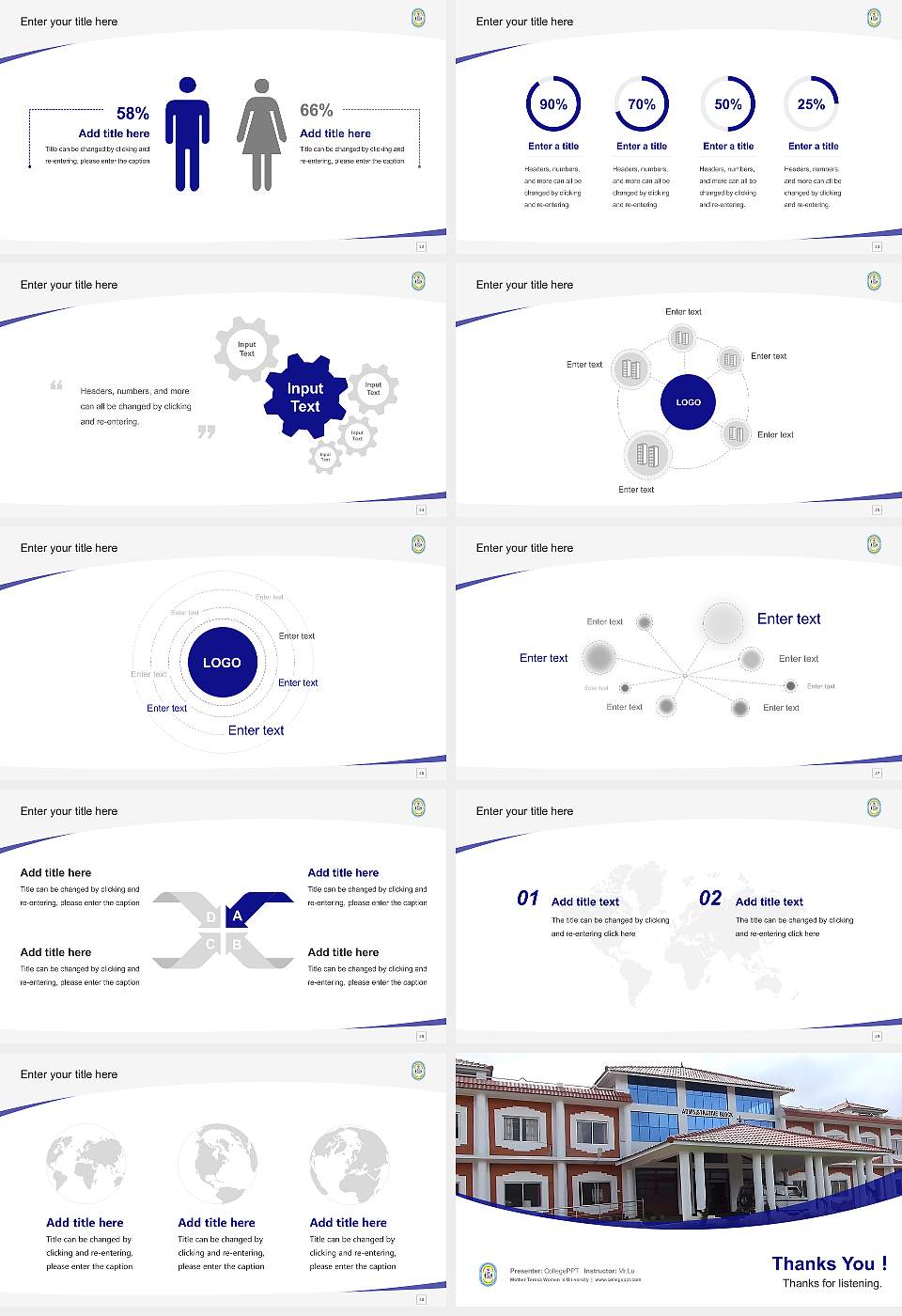 Mother Teresa Women ‘s University Course/Courseware Creation PPT Template16:9 ratio PPT effect preview image4