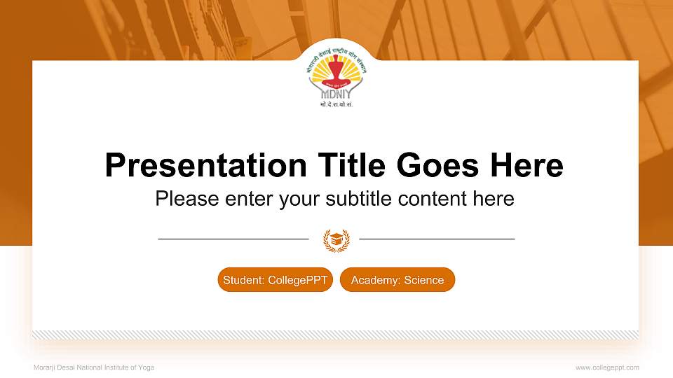Morarji Desai National Institute of Yoga National Scholarship Defense PPT Template16:9 ratio PPT effect preview image