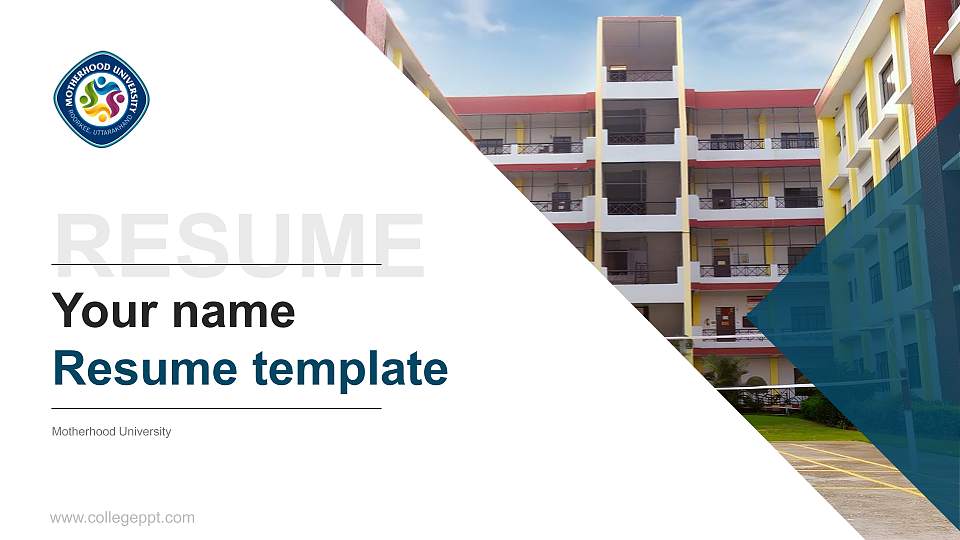 Motherhood University Resume PPT Template16:9 ratio PPT effect preview image