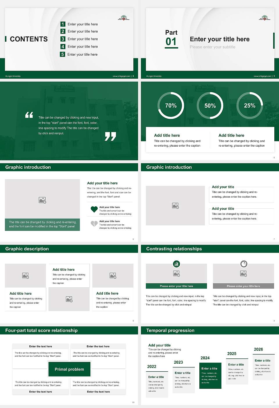 Munger University Thesis Proposal/Graduation Defense PPT Template16:9 ratio PPT effect preview image2