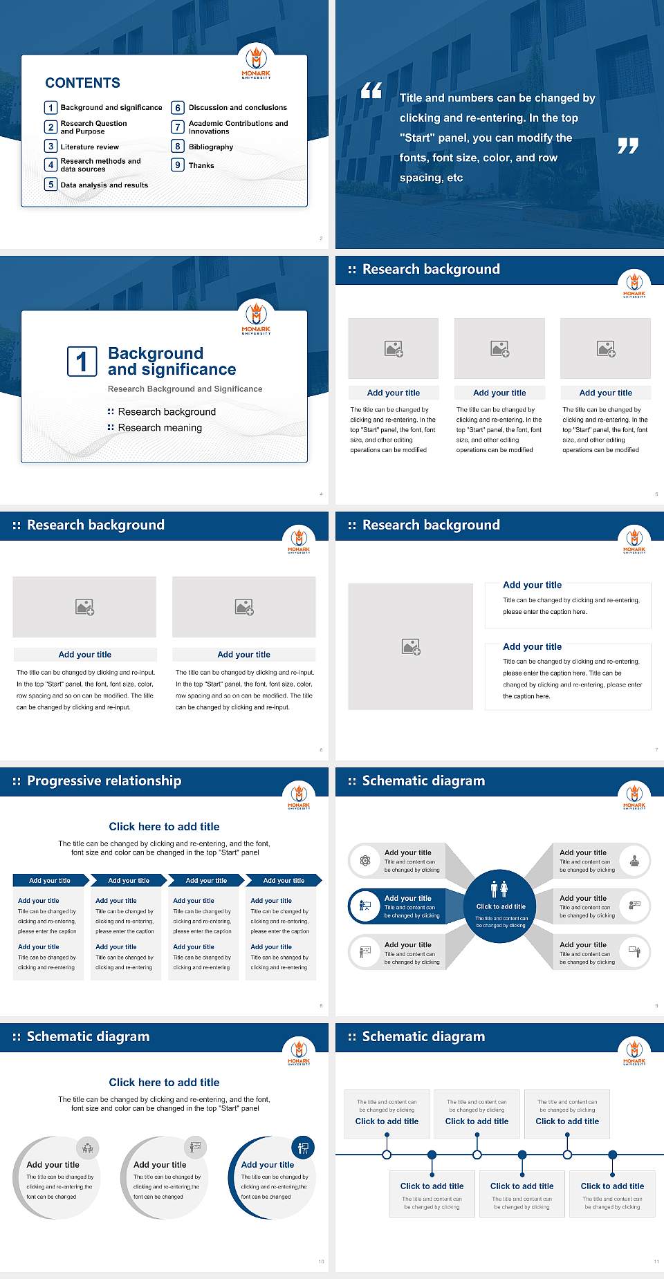 Monark University Graduation Thesis Defense PPT Template4:3 ratio PPT effect preview image2