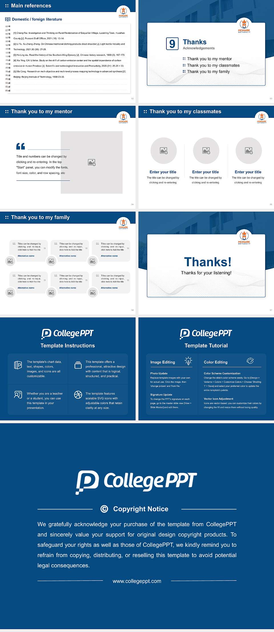 Monark University Graduation Thesis Defense PPT Template4:3 ratio PPT effect preview image7