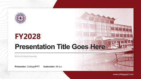 Mohan Lal Sukhadia University Academic Presentation/Research Findings Report PPT Template