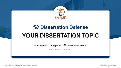 Monark University Graduation Thesis Defense PPT Template
