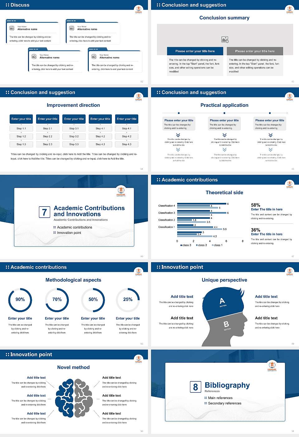 Monark University Graduation Thesis Defense PPT Template16:9 ratio PPT effect preview image6