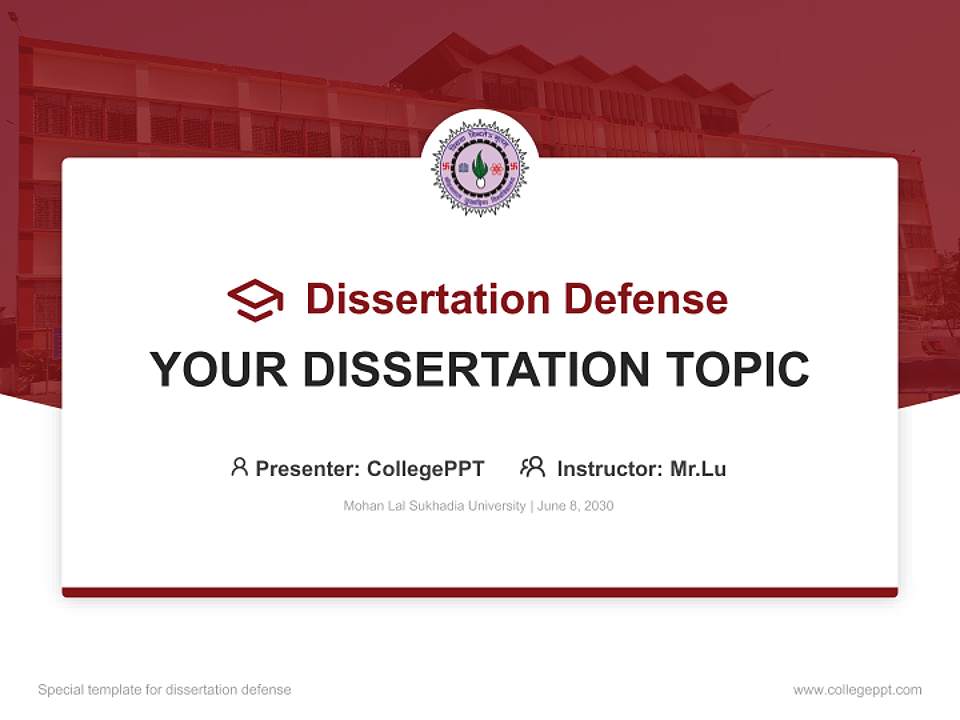Mohan Lal Sukhadia University Graduation Thesis Defense PPT Template4:3 ratio PPT effect preview image7