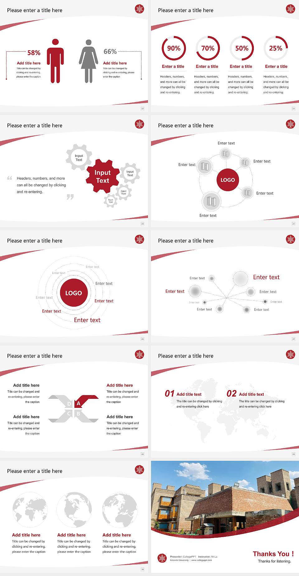 Nalanda University Course/Courseware Creation PPT Template4:3 ratio PPT effect preview image4