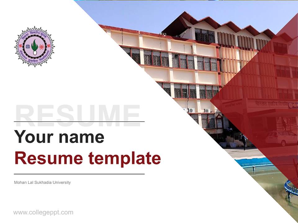 Mohan Lal Sukhadia University Resume PPT Template4:3 ratio PPT effect preview image5