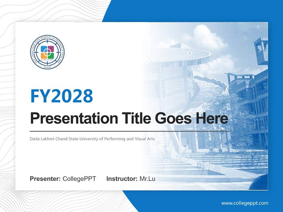Dada Lakhmi Chand State University of Performing and Visual Arts Academic Presentation/Research Findings Report PPT Template4:3 ratio PPT effect preview image5