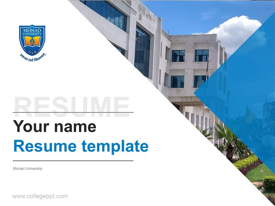 Monad University Resume PPT Template4:3 ratio PPT effect preview image5