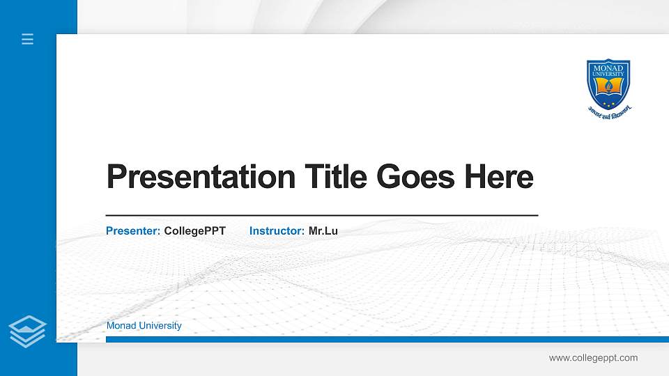 Monad University Thesis Proposal/Graduation Defense PPT Template16:9 ratio PPT effect preview image1