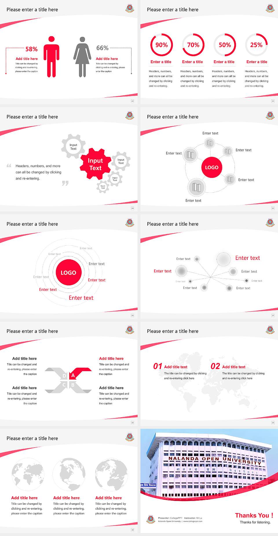 Nalanda Open University Course/Courseware Creation PPT Template4:3 ratio PPT effect preview image4