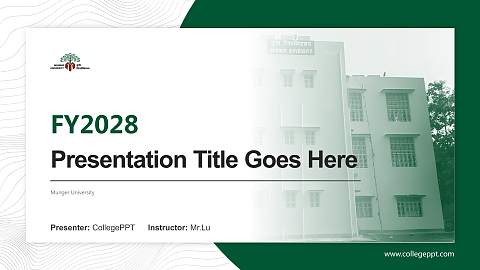 Munger University Academic Presentation/Research Findings Report PPT Template