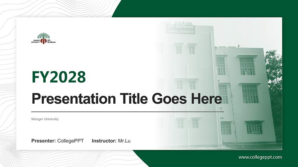 Munger University Academic Presentation/Research Findings Report PPT Template16:9 ratio PPT effect preview image