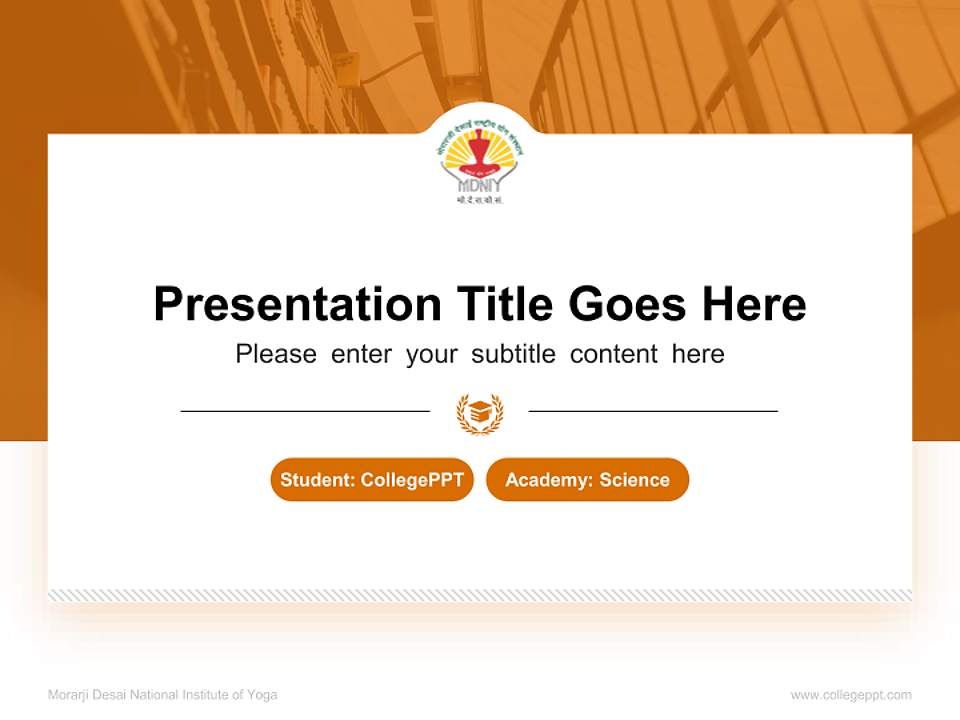 Morarji Desai National Institute of Yoga National Scholarship Defense PPT Template4:3 ratio PPT effect preview image4
