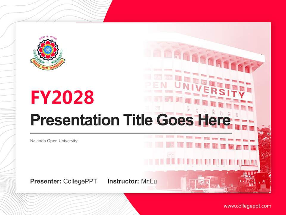Nalanda Open University Academic Presentation/Research Findings Report PPT Template4:3 ratio PPT effect preview image5