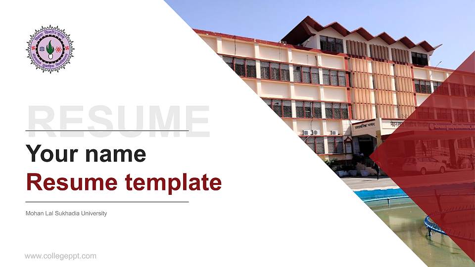 Mohan Lal Sukhadia University Resume PPT Template16:9 ratio PPT effect preview image