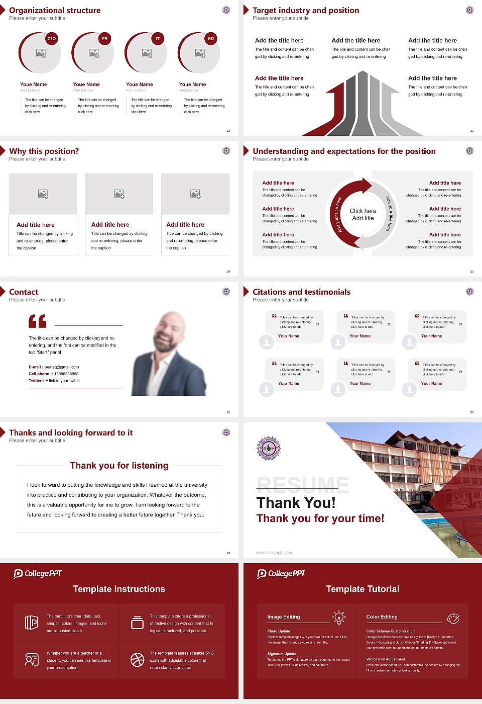 Mohan Lal Sukhadia University Resume PPT Template16:9 ratio PPT effect preview image4