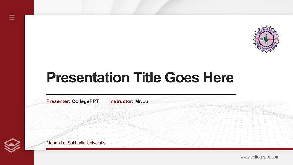 Mohan Lal Sukhadia University Thesis Proposal/Graduation Defense PPT Template16:9 ratio PPT effect preview image