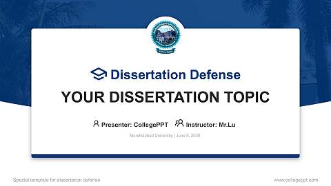 Murshidabad University Graduation Thesis Defense PPT Template