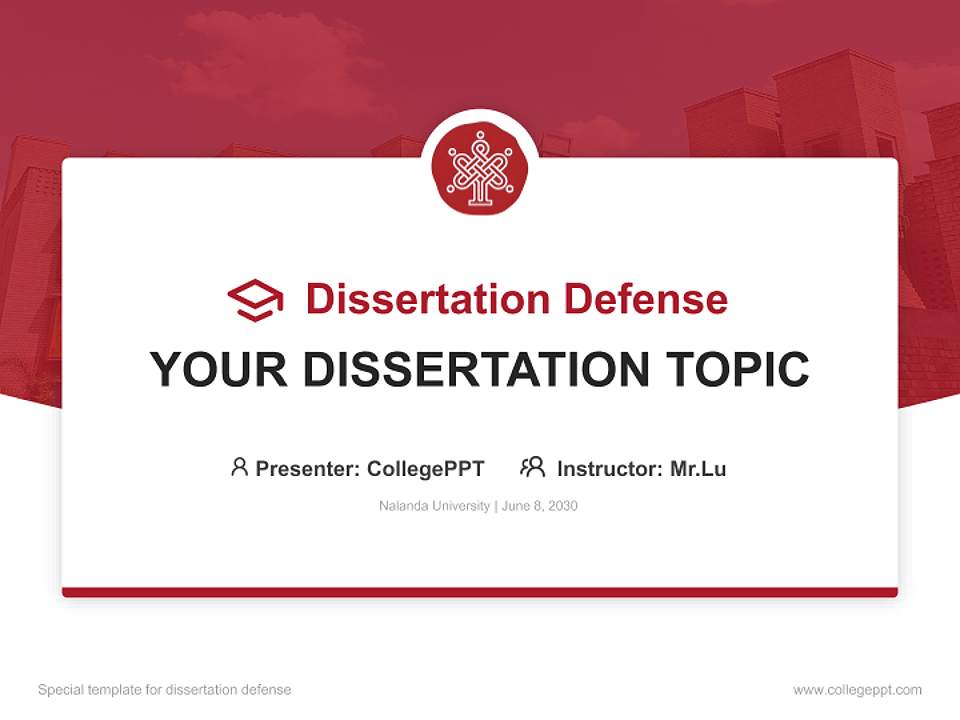 Nalanda University Graduation Thesis Defense PPT Template4:3 ratio PPT effect preview image7