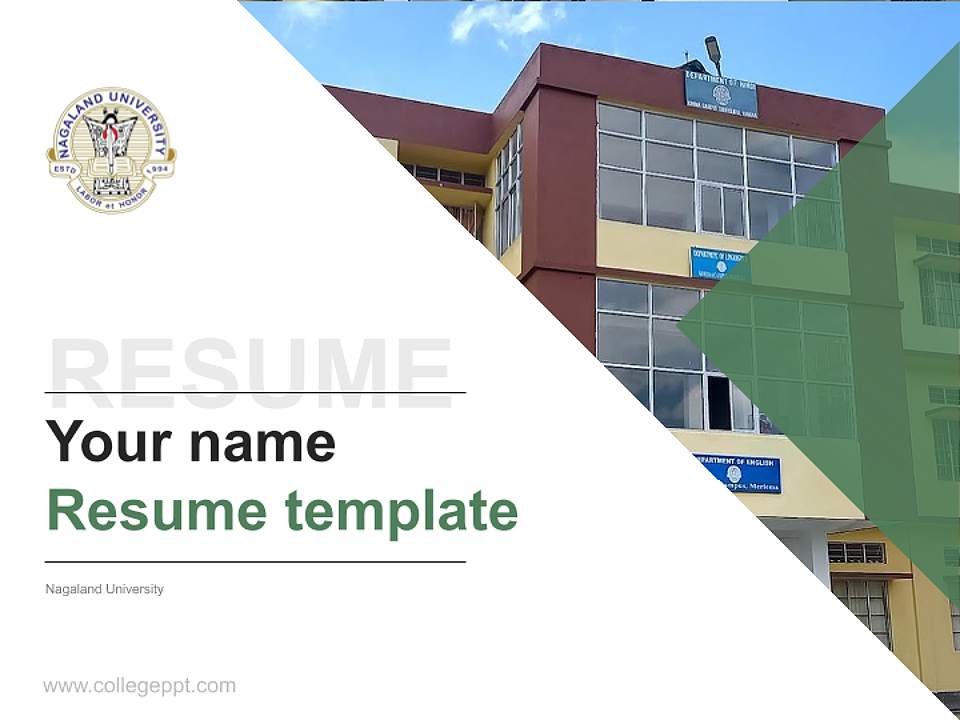 Nagaland University Resume PPT Template4:3 ratio PPT effect preview image5