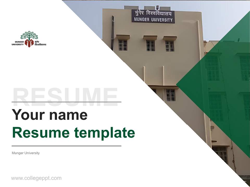 Munger University Resume PPT Template4:3 ratio PPT effect preview image5