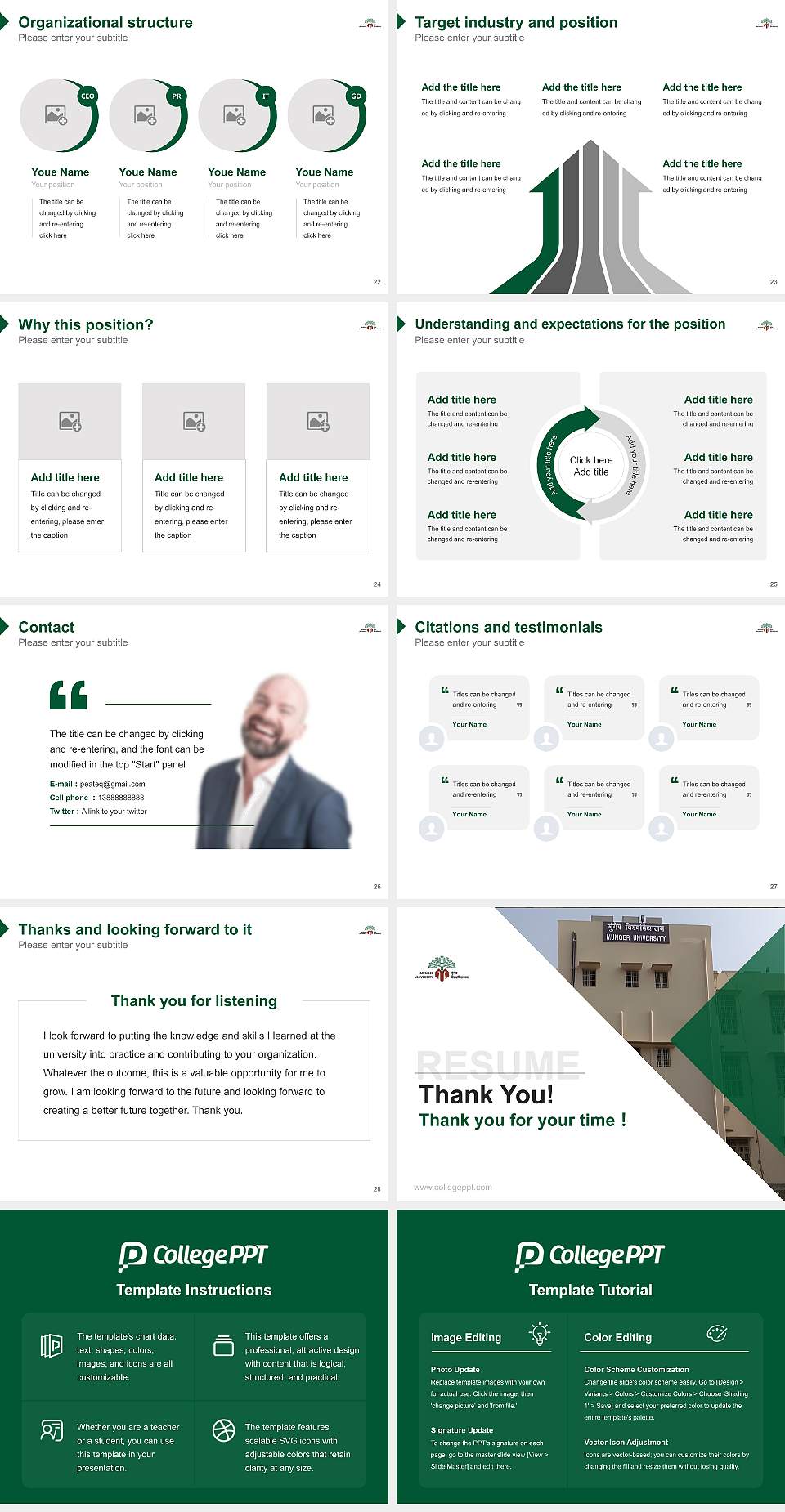 Munger University Resume PPT Template4:3 ratio PPT effect preview image4