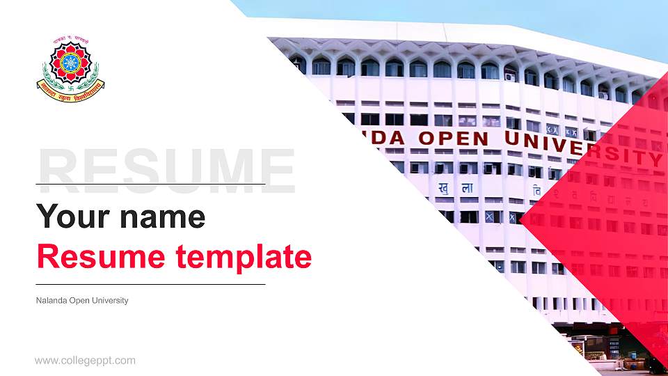 Nalanda Open University Resume PPT Template16:9 ratio PPT effect preview image