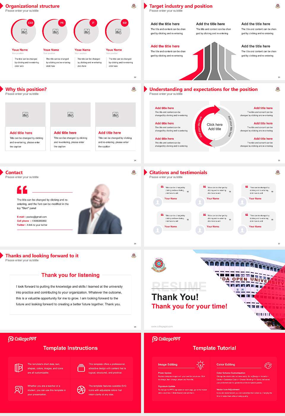 Nalanda Open University Resume PPT Template16:9 ratio PPT effect preview image4